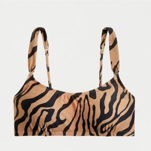 J Crew Zebra Striped Bikini Top